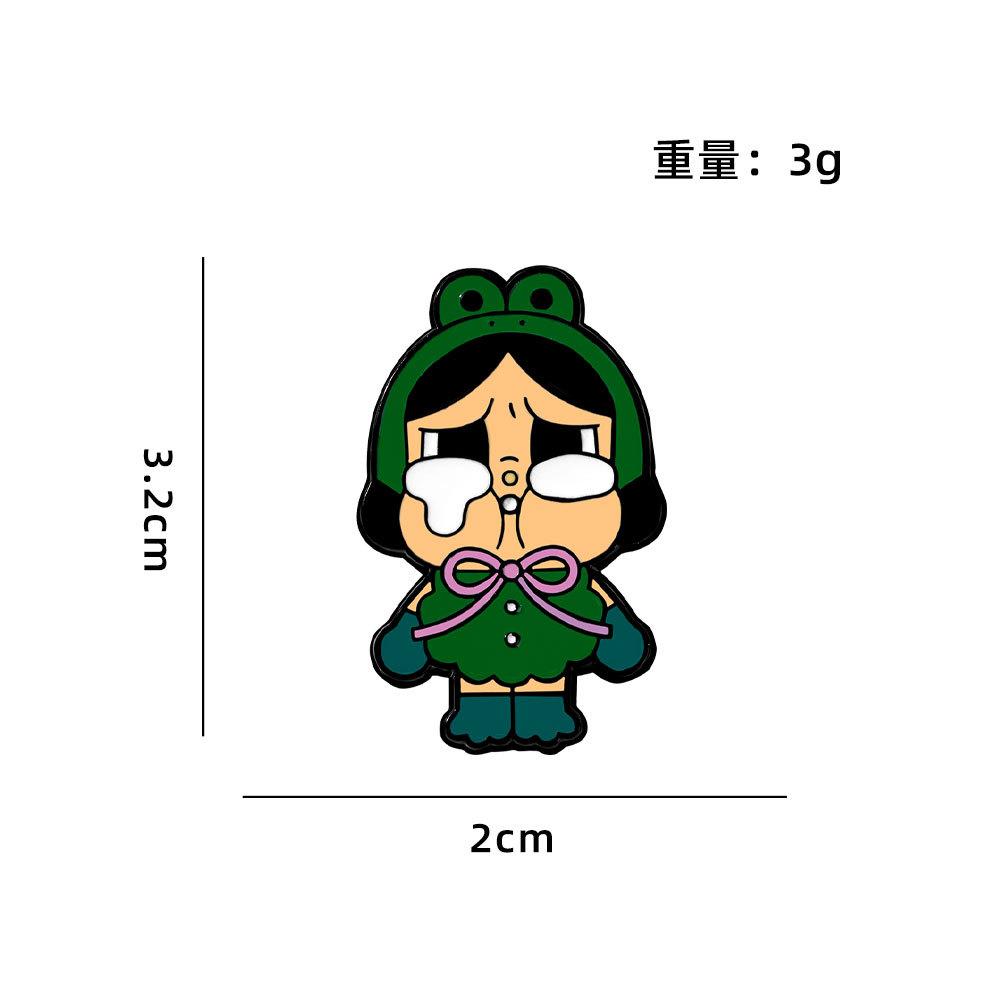 Cute creative cartoon anime Crybaby POP MART metal badge funny styling doll crying baby brooch