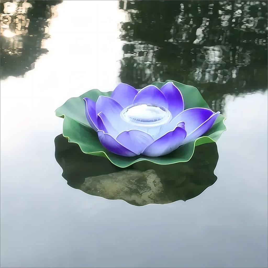 Solar Schwimmende Lotus-Leuchte Wasserdichte LED-Nachtlicht Festliche Wunsch-Lampe Für Teich Pool Garten Aquarium Dekoration Zubehör