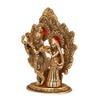 Vergoldete Metall Radha Krishna Statue - Radha Krishan Idol Schauobjekt Figur für Zuhause Büro Tempel Pooja Dekor Geschenk (Satz von 1)