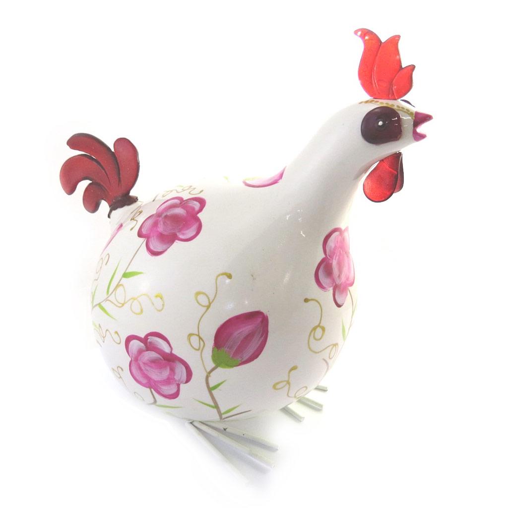 Les Trésors De Lily [M9052] – Figur „Coq Cocorico“ aus rosa Elfenbein – 30 cm