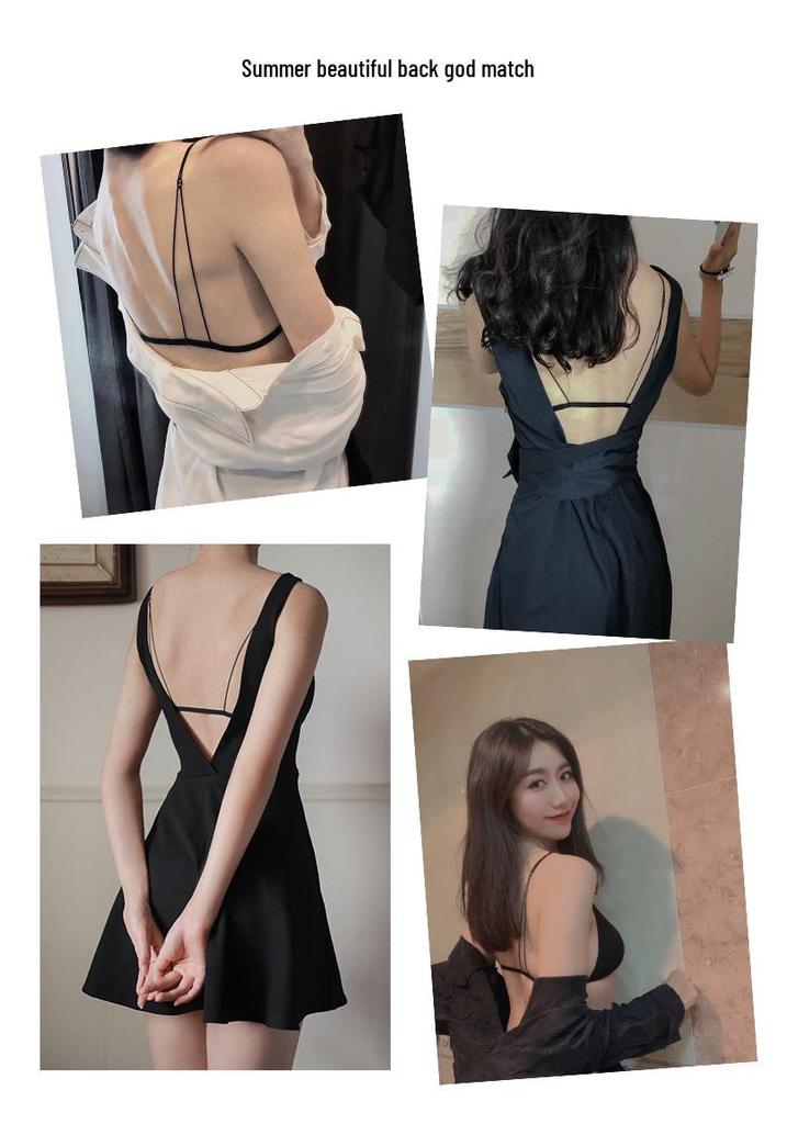 Conjunto de Sujetador sin Aros con Cierre Frontal y Copas Triangulares - Diseño Elegante y Sexy para Mujeres Jóvenes