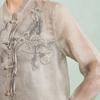 Elegant Silk Stand Collar New Chinese Style Mulberry Silk Shirt