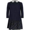 Polo Dress FW25 Color Block Round Neck Long Sleeve Low Waist Plaid Skirt Kids Dresses 313979049-001