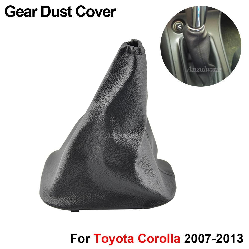 Black Leather Gear Stick Shift Gaiter Boot Cover For Toyota Corolla 2007-2013 Car Shift Knob Parking Handbrake Gaiter