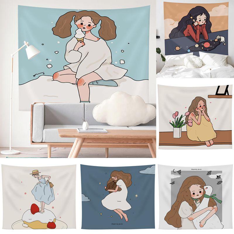 Lovely Cartoon Wall Hanging Tapestry- Hand Washable Skin-friendly Livingroom Decor