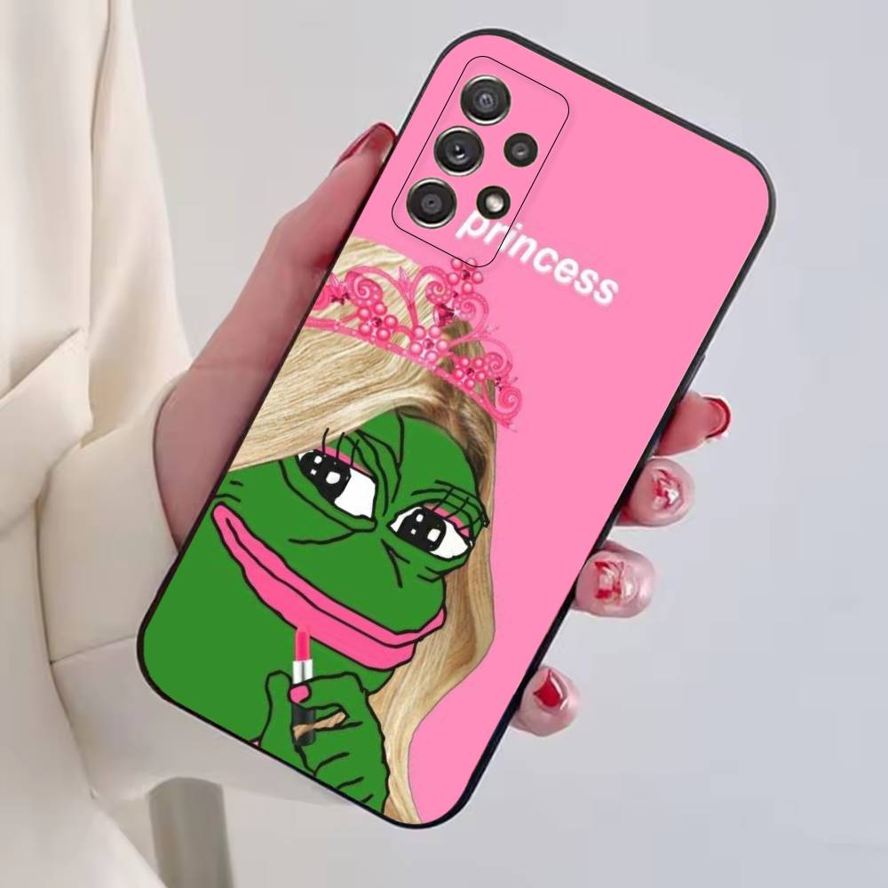 P-Pepe the Frog Funny Phone Case Black Silicone Soft For Samsung S25,S24,S21,S22,S23,S30,Ultra,S20,Plus,Fe,Lite
