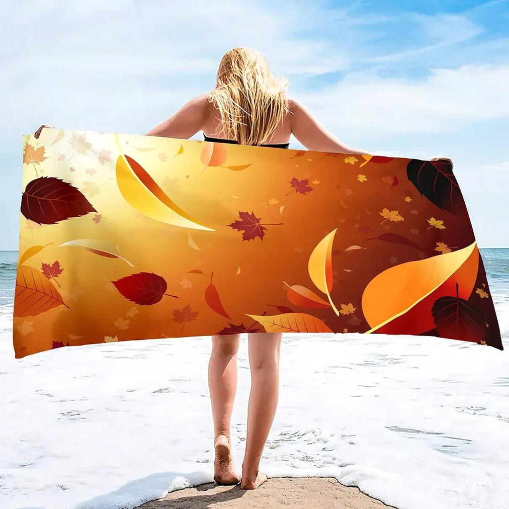 Red Maple Leaf Print Beach Towel Oversized Adults Sand Free Quick Dry Beach Towel Big Bath Towels Travel Accessories Large Towel