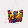 Colorful Graffiti Print Casual Tote Bag Portable Large Capacity Daily Use Shoulder Bag for Outdoor Shopping