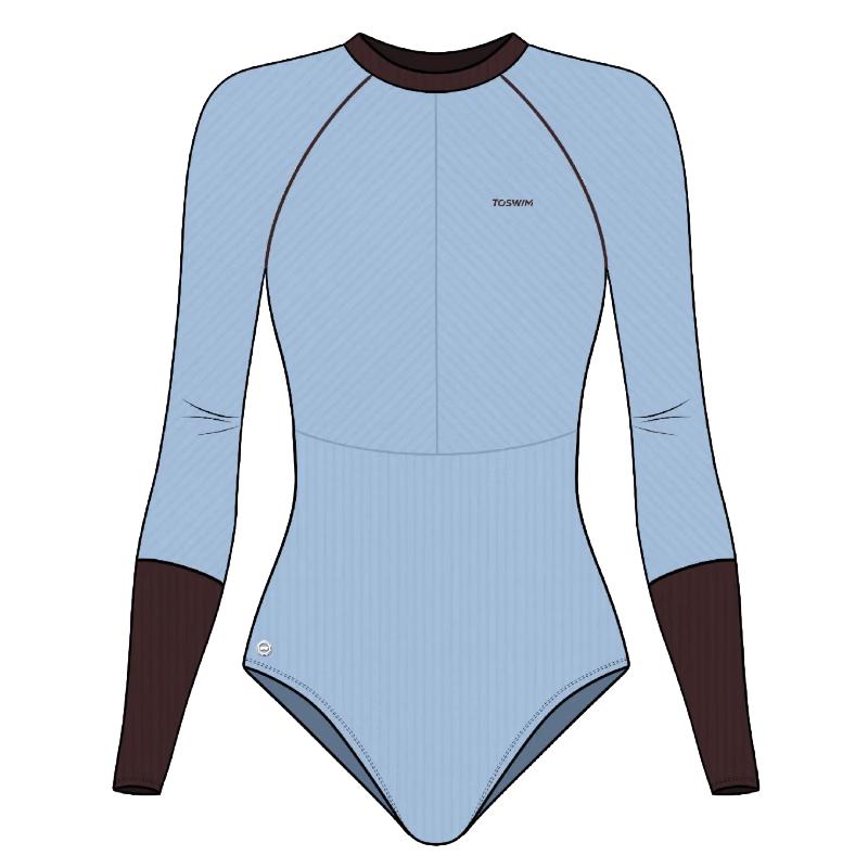 TOSWIM Chocolate Series Women s Long-Sleeve One-Piece Swimsuit L
