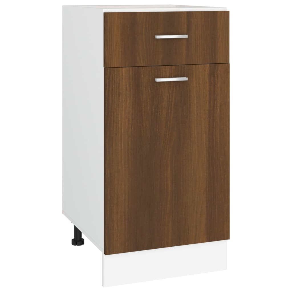 Vidaxl Base Cabinet With Drawer, Brown Oak, 40X46X81.5 Cm