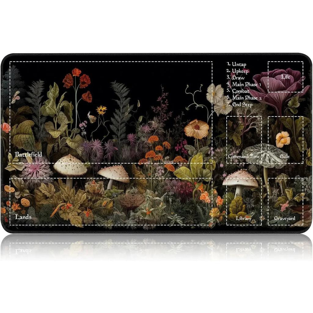 1pcs The Great Wave Off Kanagawa Zoned Mtg Playmat Large Locking Edge Nonslip Rubber Desk Mat For Tcg Commander Game