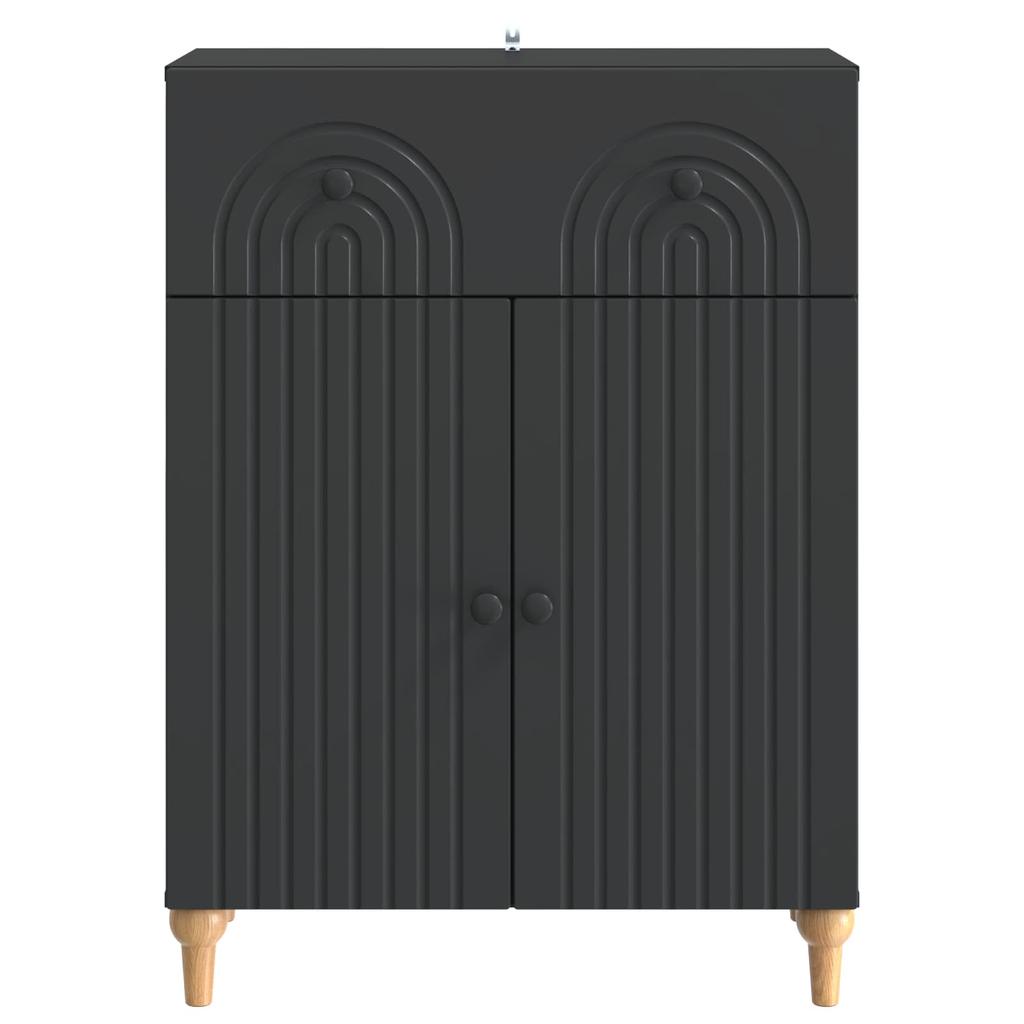 Sideboard Black 66 x 34.5 x 90 cm Particleboard