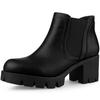 Allegra K Chelsea Boots, Side Gore, Lug Sole, Chunky Heel, Women's, Black, Size 24.5cm