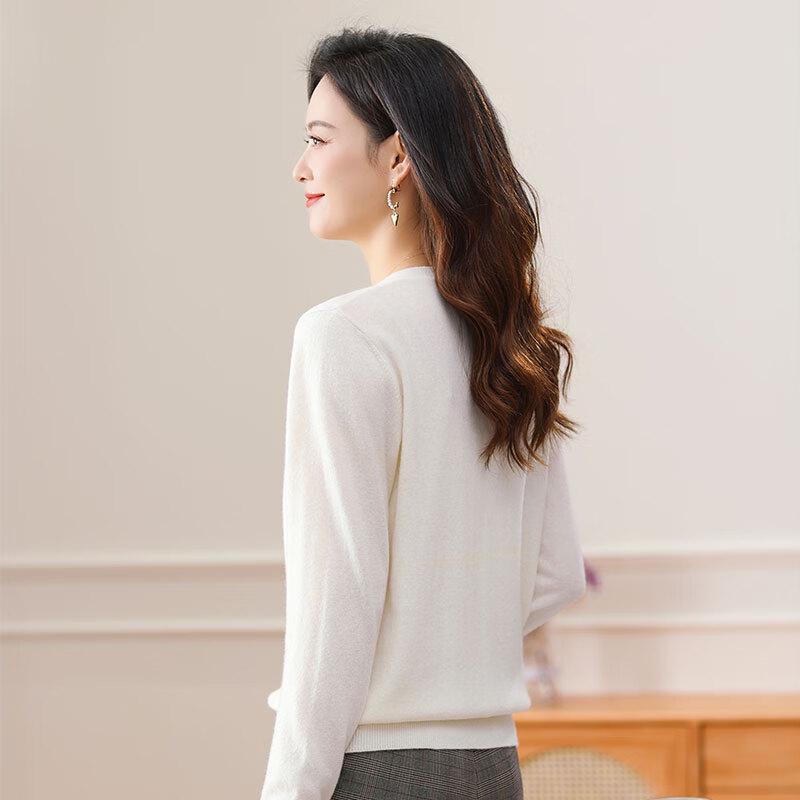 Women's 100% Pure Wool Loose Cardigan Sweater FMLD782