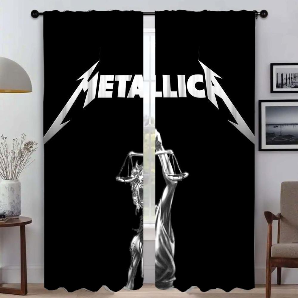 Partition M-MetallicaS Modern Living Room Curtains 2 Pieces Curtains for Bedroom Halloween Decoration Window Curtain Shades Home