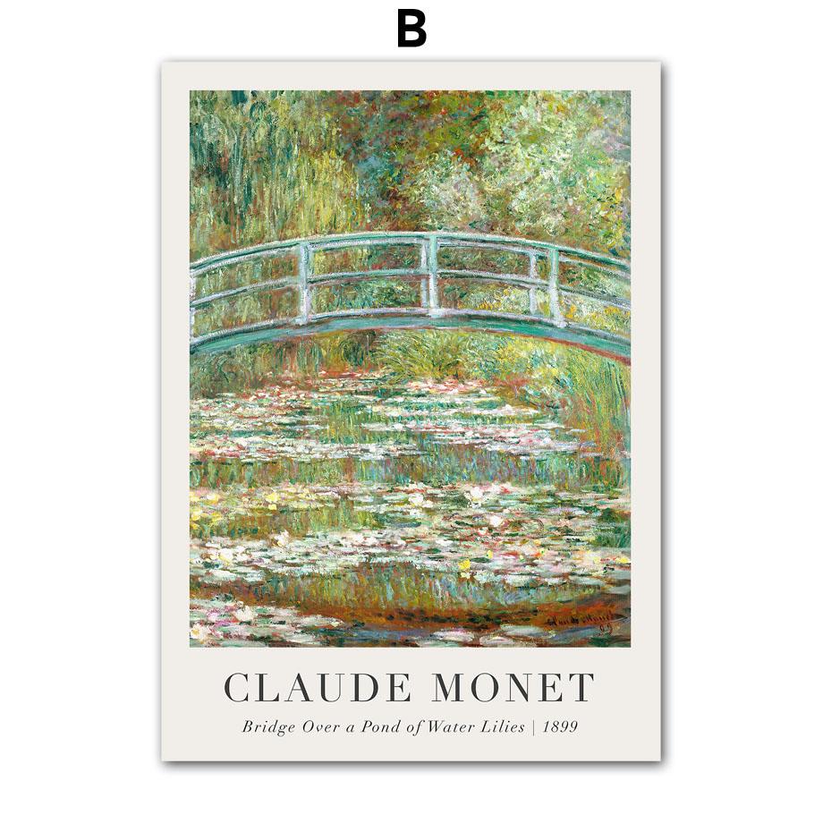 Classico Scandinavo Claude Monet Arte Astratta HD Poster Stampe Arte Murale Vintage Pittura su Tela Decorazione Casa Camera da Letto Soggiorno