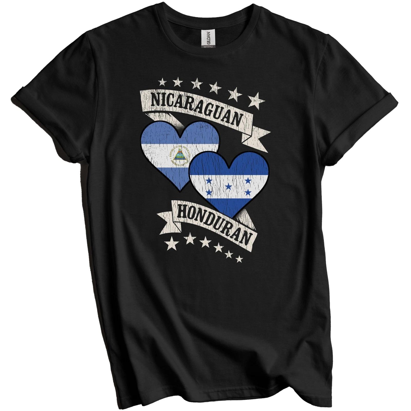 Nicaraguan Honduran Heart Flags Nicaragua Honduras T-Shirt L