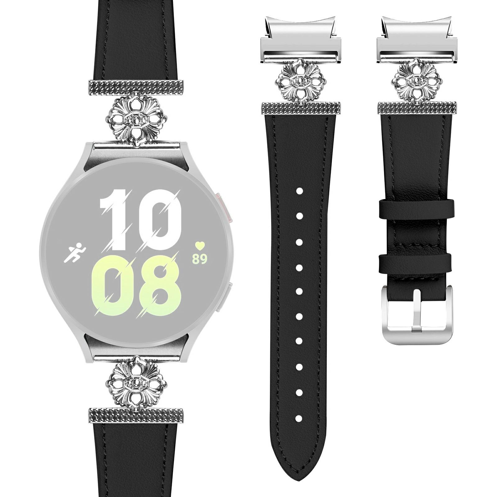 

Ремінець для годинника Samsung Galaxy Watch 5 Pro 45 мм/Watch 5 44 мм/40 мм зі справжньої коров ячої шкіри зі швидкознімним з єднувачем Black