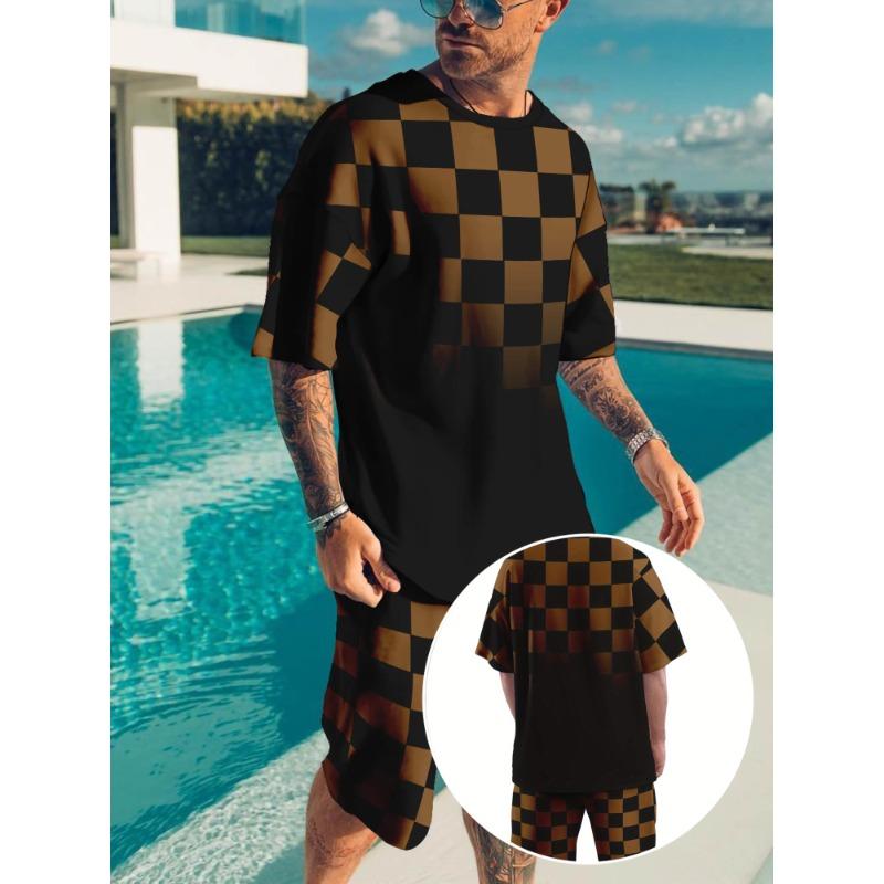 Casual Sports Suit Breathable Outdoor Casual Men s T-Shirt and Pants Suit Summer 3D Printing Suit Adult Men S