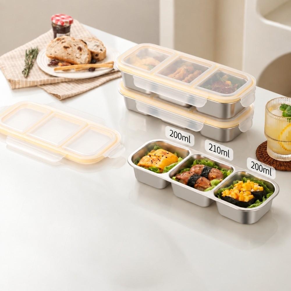 Leakproof Meal Prep Container Wet Dry Food Storage 304 Stainless Steel Lunch Box  Outdoor Camping