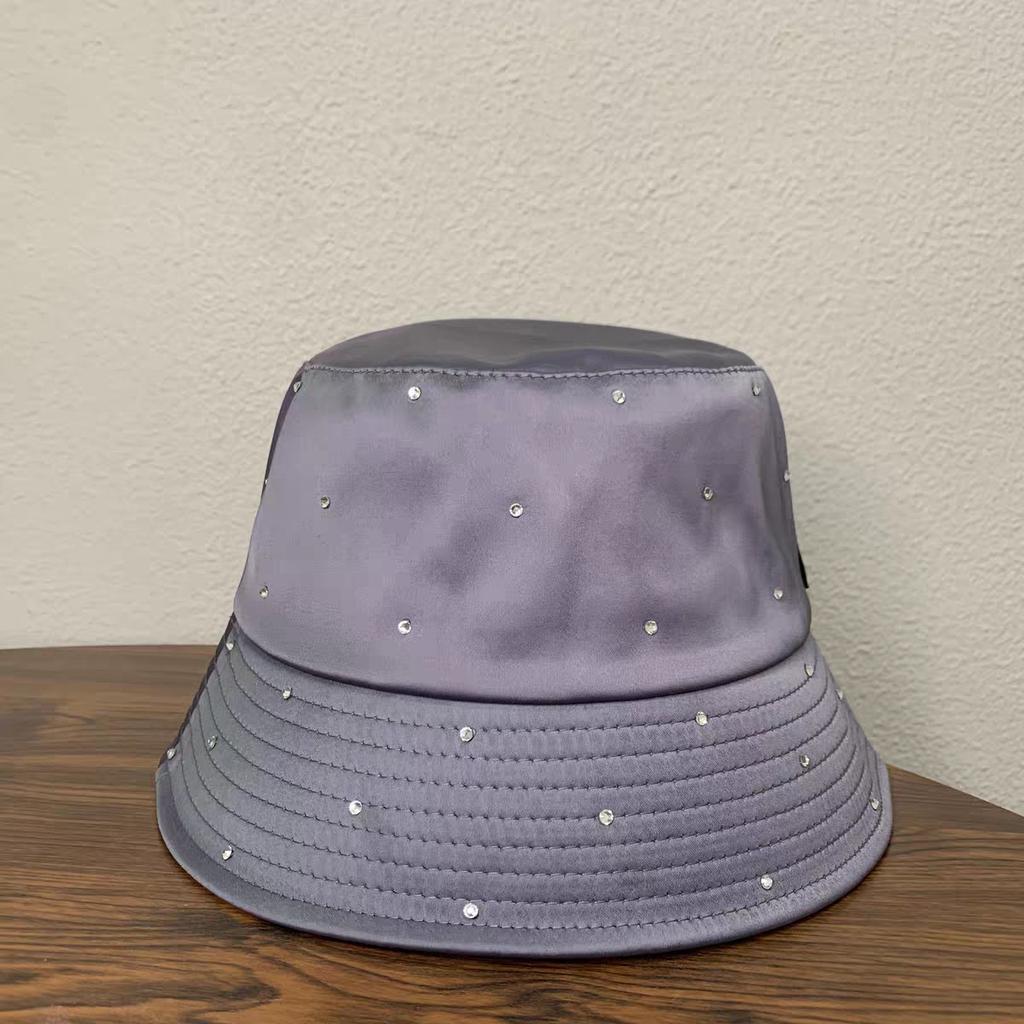 Heavy-duty, Fully Embellished with Rhinestones, Stylish Spring/summer Sun Hat for Women with Large Head Circumference, Foldable, Face-slimming Bucket
