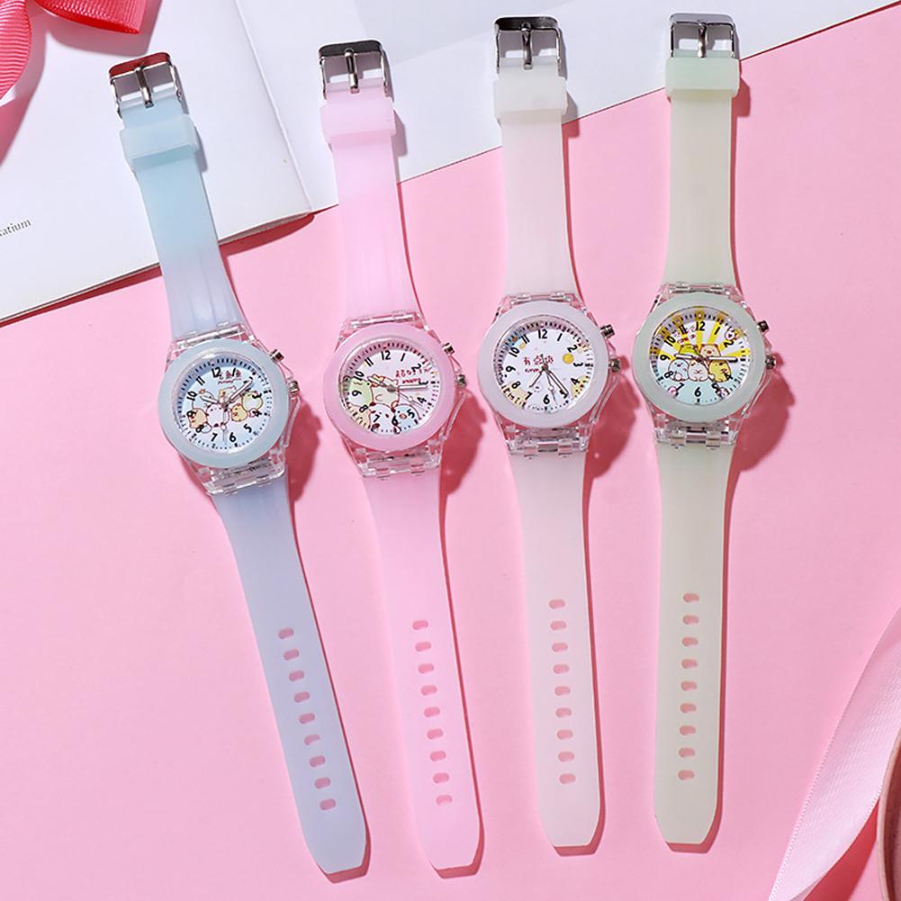 Kolip Children's Watch Cartoon Cute Translucent Luminous Silicone LED Watch