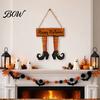 Decorative Halloween Pendant Pumpkin Door Hanging Decor, Spooky Festive Wall Ornament for Party Eye-catching Scene, Front Entryway