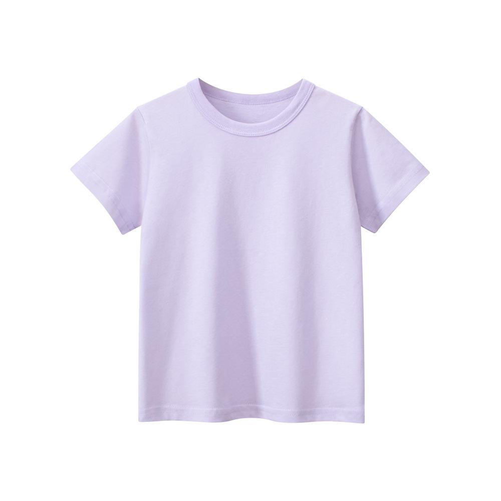 Korean Summer Kids Solid Short Sleeve T Shirt Simple Versatile Top For Boys And Girls