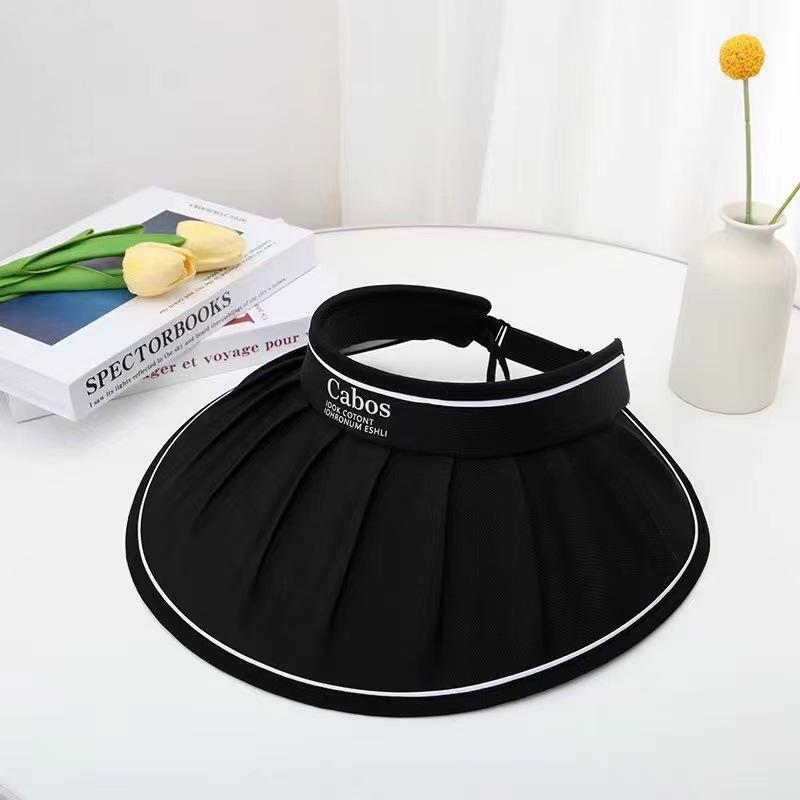 Summer sunscreen visor, new hat with enlarged brim, adult empty top hat, face covering and face showing, small summer cool hat for women
