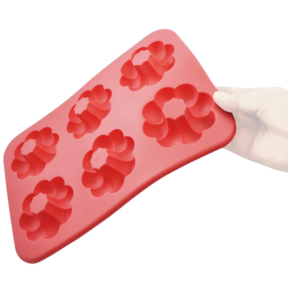 Kai Corporation Silicone Donut 6 260 X 180 X Silicone WDC1001 Mold, Ponde, Cavities, DL-6246, 29mm, Pink, Rubber, China,