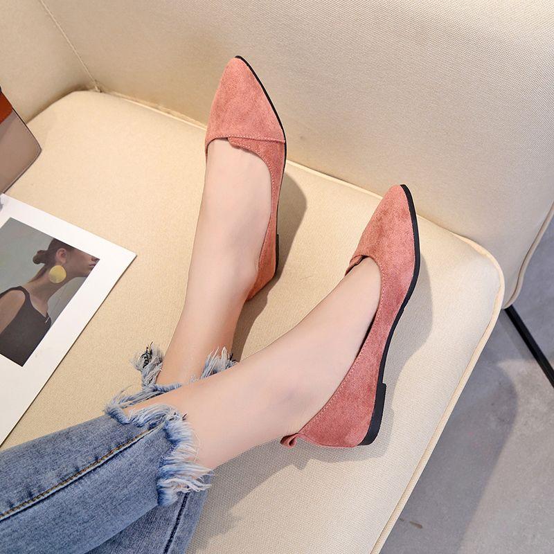 Single Shoe Women's Versatile Shoes Women's Shallow Mouth Pointed Flat Shoes