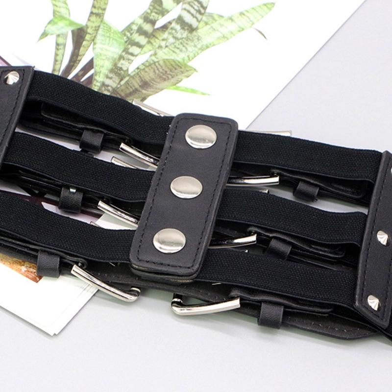 Punk-Taillengürtel Damen Halloween Leder Skinny Körper Verstellbare Gürtel mit Hosenträgern für Party Nachtclub Taille Schlank
