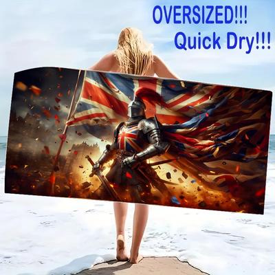 Epic Knight Print Beach Towel, Large Soft Quick Dry Towel for Beach Camping Swimming