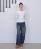 MICANE Blake Fringe Line Wide Denim Pants