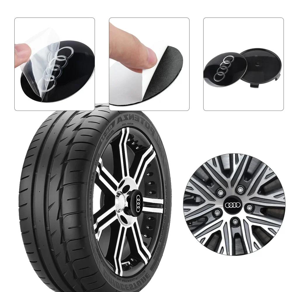 4PCS 65mm automobile hub center cover sticker is suitable for Audi ABT A3A4A5Q2 Q7 RSTT hub aluminum alloy modification sticker.