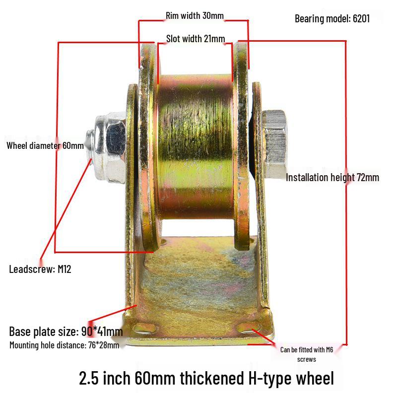 V, U, and H-Type Track Pulleys: Sliding Door V-Groove Wheels with Bracket