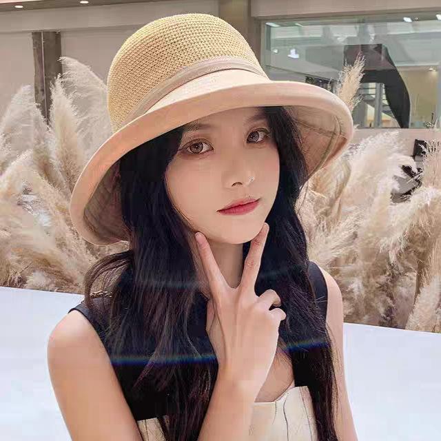 Hat Women's Summer UV Protection Versatile Bucket Hat Sun Hat Grass Basin Hat Sunshade Sunscreen Hat Tide