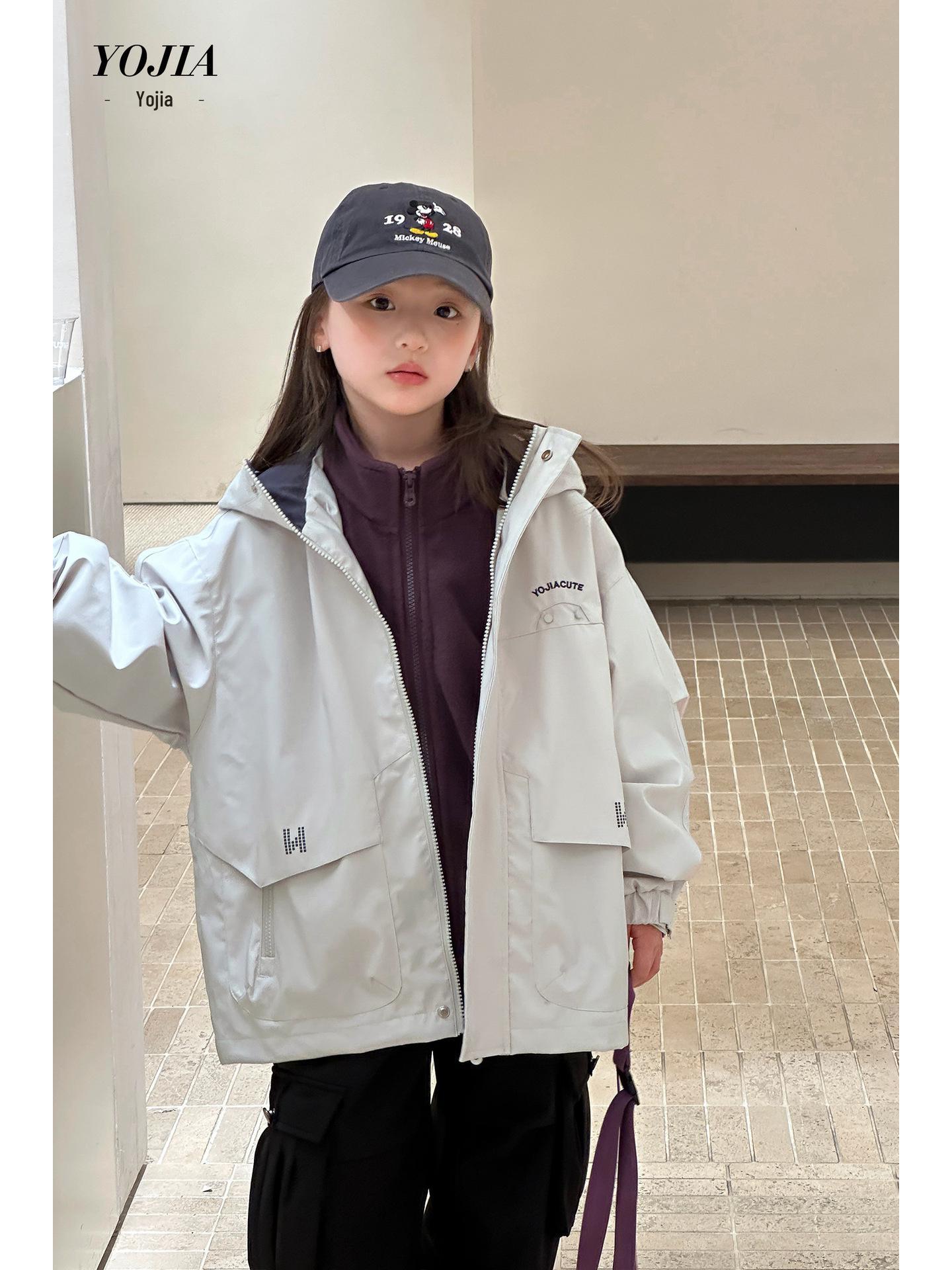 

Зимнее пальто 3-в-1 для девочек YOJIA - Съемный детский ветрозащитный плащ и теплая куртка для улицы на 2025 год. 110 cm