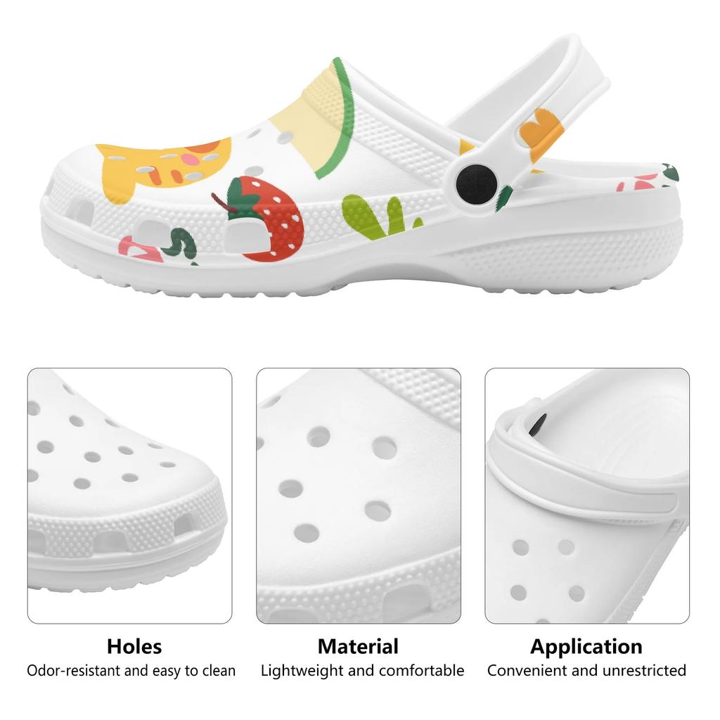 Unisex EVA Beach Shoes Colorful Printed Ventilated Easy Clean Slip On Beach Shoes Pool Area Bathroom Home Walking Shoes Beach Wear