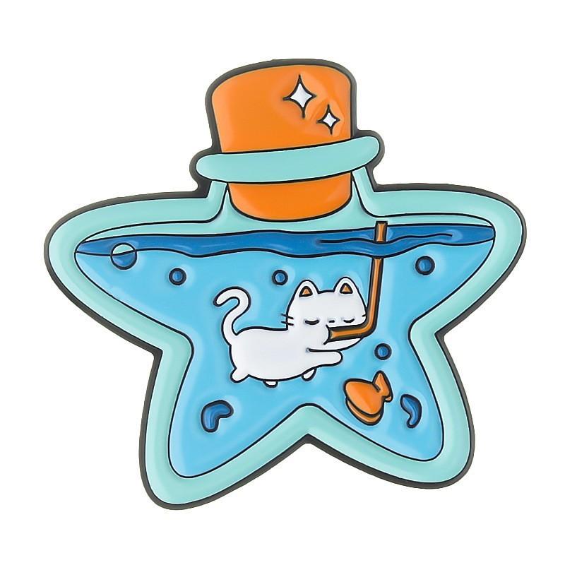 And Stylish Fun Cartoon Animal Brooch Pins With Unique Dreamy Drifting Art Bottle