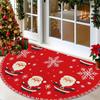 1Pcs Santa Snowflake Semi Circle Welcome Doormat Non-Slip for Outdoor Patio Porch Kitchen Bathroom Entryway Floor Mat