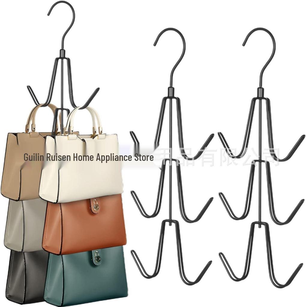 Multifunctional 6-Tier Pants Hanger with 8 Hooks & 10 Clips for Hats, Belts, and Underwear Storage