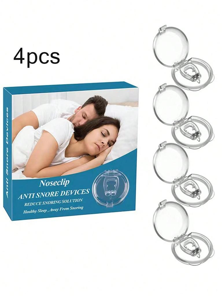 4pc/box Silicone Magnetic Anti Snore Stop Snoring Nose Clip Sleep Tray Sleeping Aid Apnea Guard Night Device with Case Anti Ronc