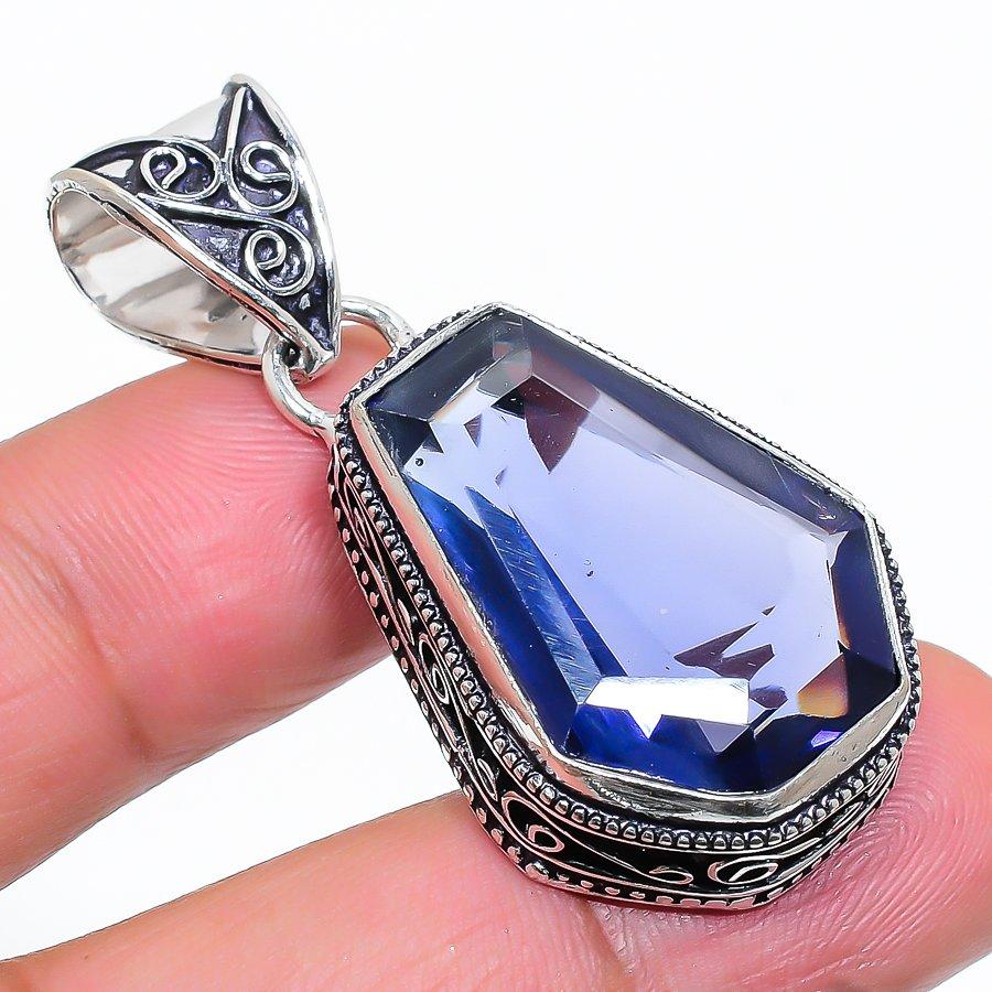 

Coffin Amethyst Gemstone Handmade Ethnic Jewelry Pendant 1.77 VR-3094