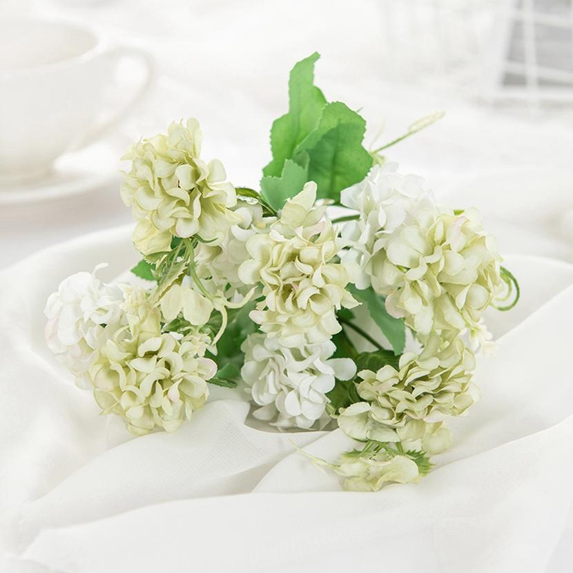 Artificial Flowers Silk Hydrangea Bouquet Home Room Wedding Bridal Bouquets Outdoor Garden Festival Party Diy GiftBox Decoration