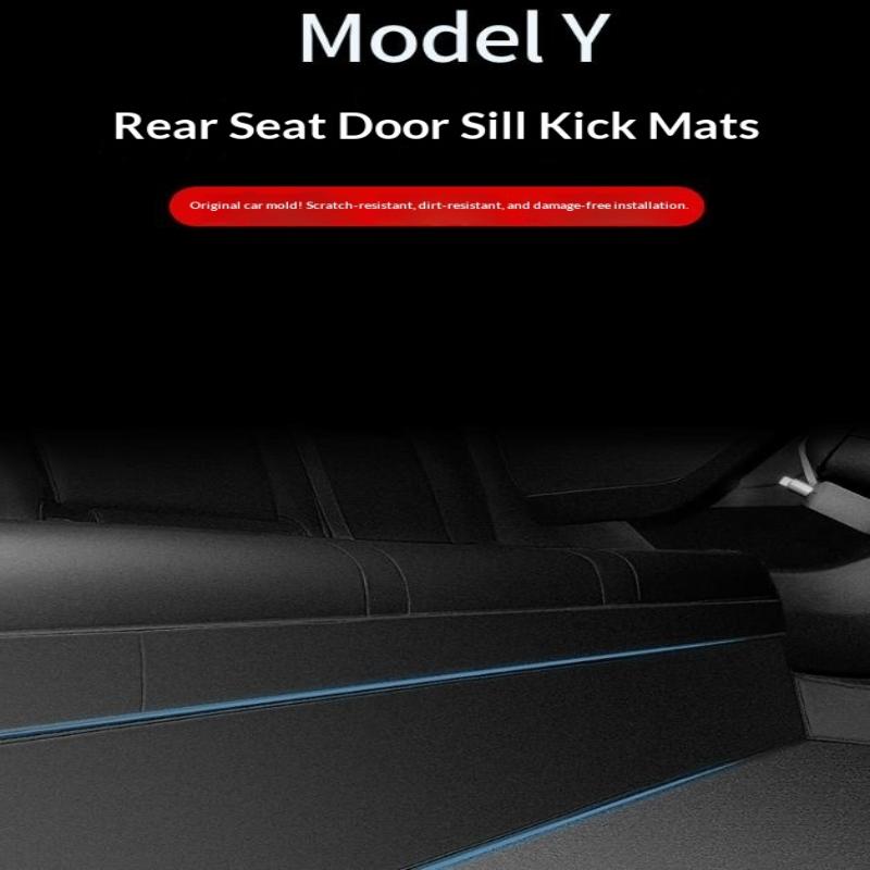 Car Door Sill Protector Set For Model Y Microfiber Leather Anti Scratch Kick Pad Threshold Protection Guard Strip Interior