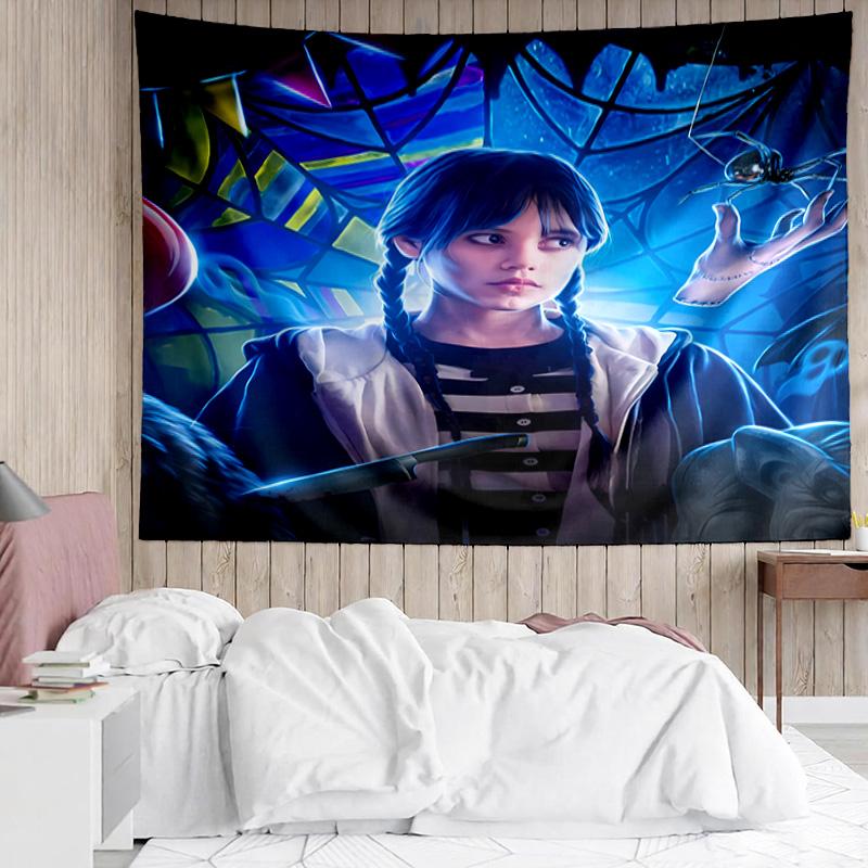 1PC Wednes-day Gothic K-pop Music Group Tapestry Accessories for Bedroom,Livingroom, Dormitory Room Wall Decor Fan Birthday Gifts