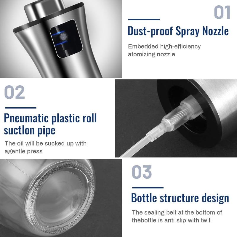 1 Pcs Air Fryer Oil Spray, 200 ML Oil and Vinegar Spray, Refillable Clear Oil Bottle Spray, Suitable for Cooking, Grilling Pasta