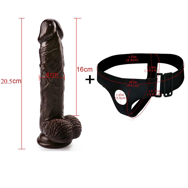 RUNYU Strapon Dildo for Women Suction Cup Realistic Strap-On Dildo Strap On Sex Toy for Lesbian