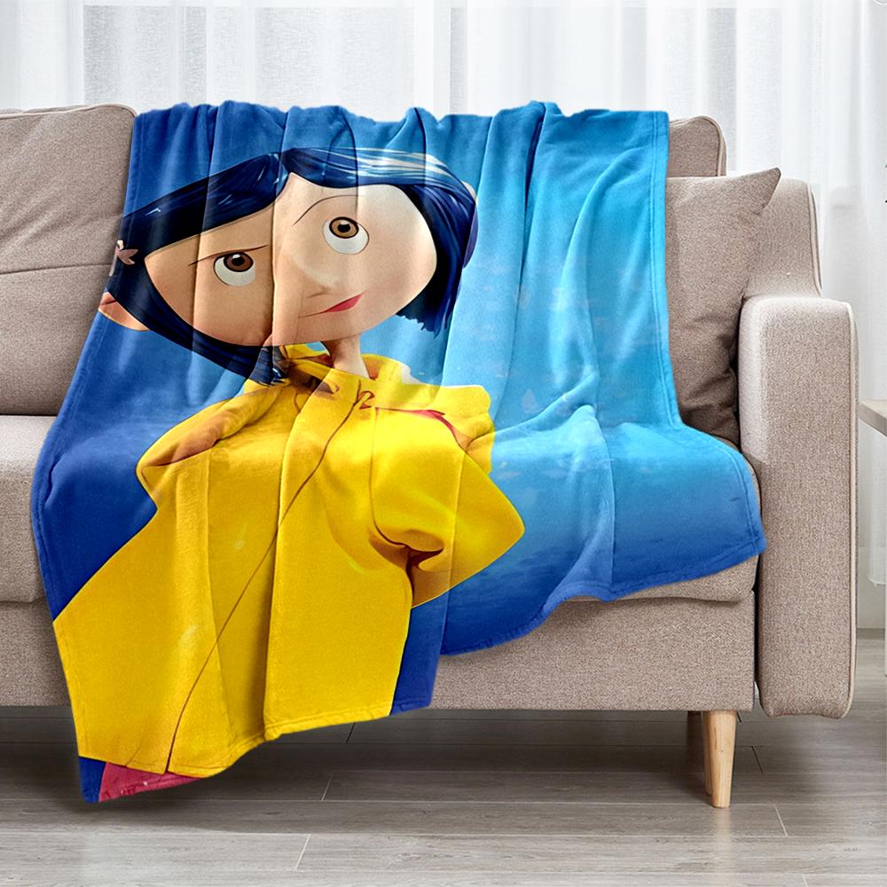 Coraline Theme Printed Blanket - Perfect for Couch, Bed, Travel & Outdoor Use | Machine Washable, Cozy & Durable.